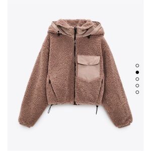 Zara Women's Mauve rose Teddy Jacket